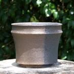 【現品・一点物No.1835】信楽焼 植木鉢 陶器 手びねり 今井利幸作  金彩 左右掛分 5号 サナサービス 【当園オリジナル】【送料無料】