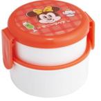 スケ649202 【日本製】【ディズニーキャラクター】抗菌丸型ランチボックス2段フォーク付 【喫茶レトロ】【ミニーマウス】【映画】【アニメ】【弁当箱】【ラン…