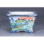  популярный . горшок автор .. произведение [.. цветная роспись ландшафт персона map вне . внизу шнур уровень длиные ноги person горшок ] средний . дорога . лошадь 