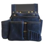ふくろ倶楽部 朱雀 新型ヌバック 六型 SZN-836NV INDIGO 墨つぼホルダー付 NUBUCK LEATHER 腰袋 釘袋