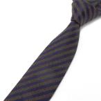  Kyoto запад . тканый галстук шелк 100% шоко чай × темно синий / полоса почтовая доставка OK NJX36