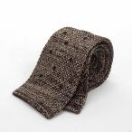 ショッピングニットタイ ニットタイ　ネクタイ　剣先６cm　シルク100％　茶系　ドット　霜降り　ntt109