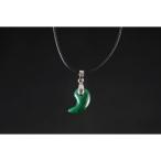 天然石勾玉ペンダントマラカイト/p-36