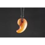 天然石ひもペンダント縞メノウ勾玉/...