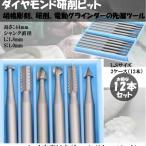 2ケース12本セットダイヤモンド研削ビット電動グラインダー先端ツールジェイド彫刻用の異なるヘッドグラインダーツール2-DAIYAMO