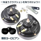 爆音 ヨーロピアン 12Vタイプ 電子ホーン 快音 クラクション 12V ブラック HORN02-12