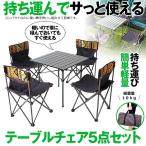 テーブルチェアセット 5点 椅子 背もたれ付き ピクニック アウトドア キャンプ レジャー 専用キャリーバッグ 収納袋 アルミ テーブル キャンプ GT-5055