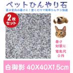 ペットひんやり石２枚セット 2カラー御影石 40×40×厚み1.5cm　ペット 冷却マット ベッド  ボード ひんやりマット シート プレート 夏バテ 熱中症予防 冷たい