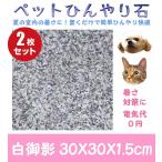 ペットひんやり石２枚セット 2カラー御影石 30×30×厚み1.5cm　ペット 冷却マット ベッド  ボード ひんやりマット シート プレート 夏バテ 熱中症予防 冷たい