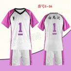 コスプレ衣装 ハイキュー!! 白鳥沢学園高校 ユニフォーム 牛島若利 瀬見英太 天童覚 白布賢二郎 高校 半袖 制服 スポーツウェア