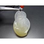 観音菩薩手彫りイエローインミルキーホワイトオニキスネックレス石街