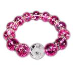 Yahoo! Yahoo!ショッピング(ヤフー ショッピング)大玉迫力昇龍手彫り水晶16mm天然石ピンククラック水晶ブレスレットオラオラ系