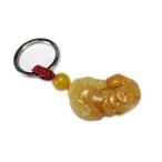 ショッピング訳有 訳有AAイエロージェード天然石ヒキュウ彫りキーホルダー大型