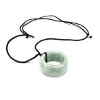 Yahoo! Yahoo!ショッピング(ヤフー ショッピング)AAAAひすい指輪サムリング黒糸ネックレス天然石本翡翠硬玉約24〜27号