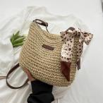 【人気商品】かごバッグ レディース ショルダーバッグ 斜めがけ　麦わらバッグ ピクニック 海 ビーチ 夏バッグ 麦わらバッグ 軽量 かわいい 草編みバッグ