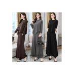  женский выставить s брюки осень-зима 30 плата 40 плата 50 плата одноцветный верх и низ в комплекте красивый . мода свободно ходить на работу OL мама большой размер 