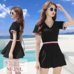  One-piece купальный костюм женский body type покрытие юбка лето танкини раздельный фитнес купальный костюм UV cut мама купальный костюм большой размер симпатичный горячие источники морская вода .