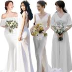 ショッピングウェディング 【人気商品】高品質 ウェディングドレス白 パーティードレス ワンピース 前撮り Aライン マーメイド 花嫁ロングドレス 結婚式 二次会 半袖ドレス お呼ばれ