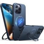 TORRAS iPhone 16 Pro 用 ケース【超剛性｜360° ゼンマイ式スタンド × 10 万回開閉耐久】 米軍規格 縦横両対応 リング付き