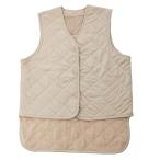 【即発送】グローバル・ジャパン カイロ ポケット付き あったか キルティング ベスト (L-LL, ベージュ)※北海道沖縄発送不可