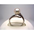 真珠 リング パール 淡水真珠 フリーサイズ 真珠リング パールリング 6.5-7.0mm シルバー 48045