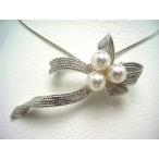 真珠 ブローチ パール アコヤ真珠 真珠ブローチ パールブローチ 7.0-7.5mm シルバー 64680