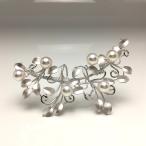 真珠 ブローチ パール アコヤ真珠 真珠ブローチ パールブローチ 8.0-8.5mm シルバー 66116