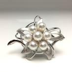 ショッピングブローチ 真珠 ブローチ パール アコヤ真珠 真珠ブローチ パールブローチ 7.5-8.0mm シルバー 66227