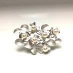 真珠 ブローチ パール アコヤ真珠 真珠ブローチ パールブローチ 5.9-6.7mm シルバー 66612