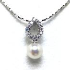 真珠 ペンダント パール アコヤ真珠 真珠ペンダント パールペンダント 約7.9mm シルバー アジャスター付チェーン 79624