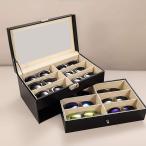 送料590円　メガネ　サングラス　収納ボックス　12個　12本　収納　コレクション 収納ケース　展示　ディスプレイ　レザー風　おしゃれ