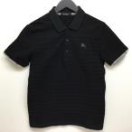 BURBERRY BLACK LABEL バーバリーブラックレーベル 半袖 ポロシャツ Polo Shirt ボーダー柄 ホース刺繍 半袖ポロシャツ 袖口レイヤード D1P 10107749