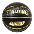 ショッピングバスケット SPALDING(スポルディング) バスケットボール ゴールドハイライト 5号球 84-525J ブラック×ゴールド バスケ バスケット