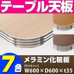 テーブル天板 メラミン化粧板 アルミエッジシルバー波形 木目 T-0032 W600×D600×t35 ／ テーブル 天板 パーツ テーブル天板 机 DIY