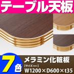 テーブル天板 メラミン化粧板 アルミエッジゴールド波型 木目 T-0034 W1200×D600×t35 ／ テーブル 天板 パーツ テーブル天板 机 DIY