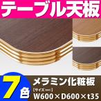 テーブル天板 メラミン化粧板 アルミエッジゴールド波型 木目 T-0034 W600×D600×t35 ／ テーブル 天板 パーツ テーブル天板 机 DIY