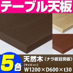 テーブル天板 天然木 ナラ板目突板 木ブチ付 T-0045 W1200×D600×t30 ／ テーブル 天板 パーツ テーブル天板 机 DIY