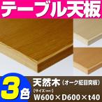 テーブル天板 天然木 オーク柾目突板 木ブチ付き T-0057 W600×D600×t40 ／ テーブル 天板 パーツ テーブル天板 机 DIY