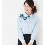 シャドーストライプ長袖ブラウス レディース 事務服 秋冬 春夏