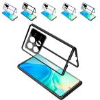 POCO F6 Pro ケース 耐衝撃 カバーアルミ バンパー かっこいい アルミバンパー クリア 透明 両前後強化ガラス マグネット式装着 小米 シャオミ Xiaomi POCO