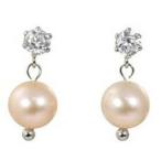 Yahoo! Yahoo!ショッピング(ヤフー ショッピング)（片耳用） 金属アレルギー対応 スタッドピアス 淡水パール 3mm フォーマル キュービック ステンレス SUS316L 30tp55 揺れる（ND）