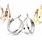 Yahoo! Yahoo!ショッピング(ヤフー ショッピング)（片耳用） 金属アレルギー対応 2連 フープ ピアス クロッシング ステンレス 316L 1.5mm 甲丸線 16mm SUS316L cr2renr15 輪っか （ND）