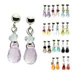 Yahoo! Yahoo!ショッピング(ヤフー ショッピング)スタッドピアス 選べるブリオレット天然石 ステンレス 316L SUS316L br01 アレルギー 対応 揺れる CZ（ND）