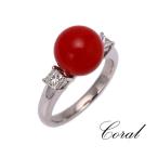 クリスマスプレゼント珊瑚リングサンゴPT9003月誕生石指輪鑑別書オーバル...