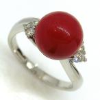 クリスマスプレゼント珊瑚指輪コーラルリングPTサンゴプラチナさんご9.1m...