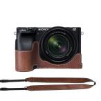  Sony для Sony A6400 для камера кейс ITARUKEN α6400 ILCE-6400 специальный a6400 кейс половина кейс PU кожа штатив дыра есть плечо с ремешком . Brown 