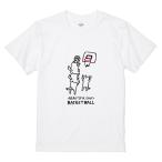 itaxes Tシャツ 【バスケとイヌの肩車ゴール】オワリデザイン