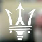 マセラティトライデントステッカー(切り抜き/ホワイト)　17544