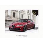 アルファロメオ Giulia Quadrifoglio (レッド)イラストレーション by林部研一　21098