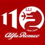 アルファロメオ 110周年記念ロゴステッカー(ホワイト)　22931